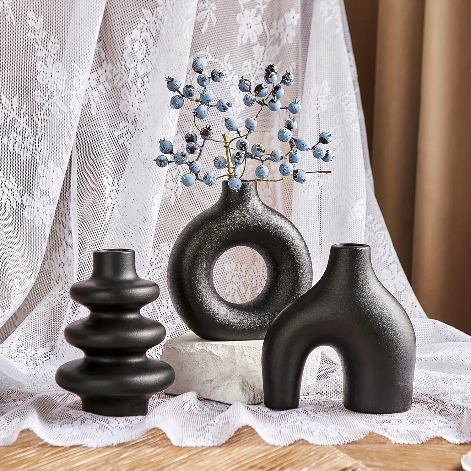 Boho Ceramic Decorative Vase Set